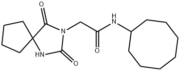 N-cyclooctyl-2-(2,4-dioxo-1,3-diazaspiro[4.4]nonan-3-yl)acetamide Structural