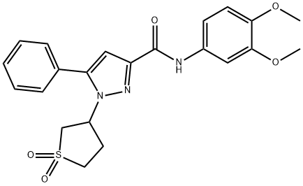 N-(3,4-dimethoxyphenyl)-1-(1,1-dioxothiolan-3-yl)-5-phenylpyrazole-3-carboxamide Structural