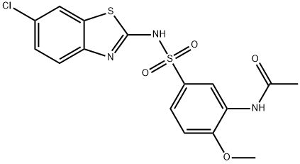 N-[5-[(6-chloro-1,3-benzothiazol-2-yl)sulfamoyl]-2-methoxyphenyl]acetamide Structural