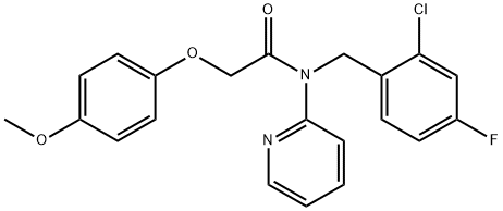 N-[(2-chloro-4-fluorophenyl)methyl]-2-(4-methoxyphenoxy)-N-pyridin-2-ylacetamide Structural