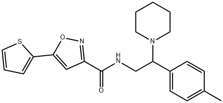 N-[2-(4-methylphenyl)-2-piperidin-1-ylethyl]-5-thiophen-2-yl-1,2-oxazole-3-carboxamide Structural