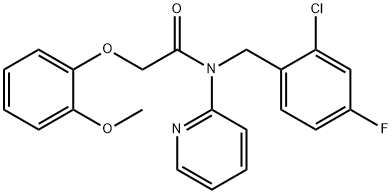 N-[(2-chloro-4-fluorophenyl)methyl]-2-(2-methoxyphenoxy)-N-pyridin-2-ylacetamide Structural