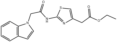 ethyl 2-[2-[(2-indol-1-ylacetyl)amino]-1,3-thiazol-4-yl]acetate Structural