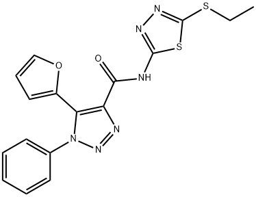 N-(5-ethylsulfanyl-1,3,4-thiadiazol-2-yl)-5-(furan-2-yl)-1-phenyltriazole-4-carboxamide Structural