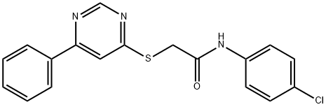 N-(4-chlorophenyl)-2-(6-phenylpyrimidin-4-yl)sulfanylacetamide Structural