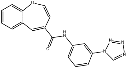 N-[3-(tetrazol-1-yl)phenyl]-1-benzoxepine-4-carboxamide Structural
