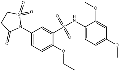 N-(2,4-dimethoxyphenyl)-2-ethoxy-5-(1,1,3-trioxo-1,2-thiazolidin-2-yl)benzenesulfonamide Structural