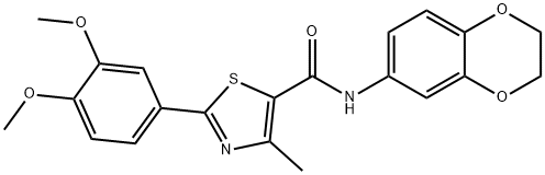 N-(2,3-dihydro-1,4-benzodioxin-6-yl)-2-(3,4-dimethoxyphenyl)-4-methyl-1,3-thiazole-5-carboxamide Structural