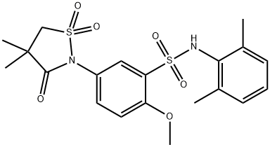 N-(2,6-dimethylphenyl)-5-(4,4-dimethyl-1,1,3-trioxo-1,2-thiazolidin-2-yl)-2-methoxybenzenesulfonamide Structural