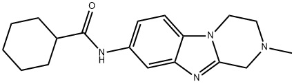 N-(2-methyl-3,4-dihydro-1H-pyrazino[1,2-a]benzimidazol-8-yl)cyclohexanecarboxamide Structural