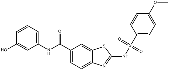 N-(3-hydroxyphenyl)-2-[(4-methoxyphenyl)sulfonylamino]-1,3-benzothiazole-6-carboxamide Structural