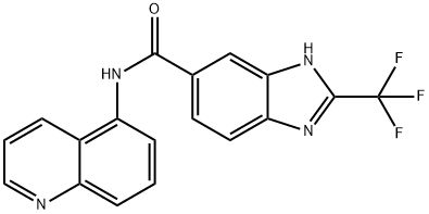 N-quinolin-5-yl-2-(trifluoromethyl)-3H-benzimidazole-5-carboxamide Structural