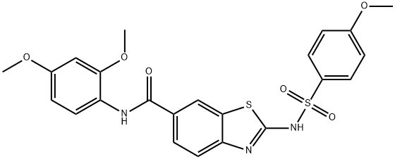 N-(2,4-dimethoxyphenyl)-2-[(4-methoxyphenyl)sulfonylamino]-1,3-benzothiazole-6-carboxamide Structural