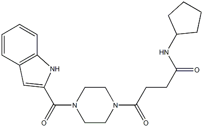N-cyclopentyl-4-[4-(1H-indole-2-carbonyl)piperazin-1-yl]-4-oxobutanamide Structural
