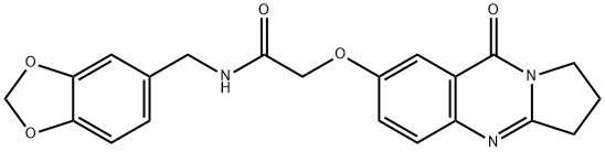 N-(1,3-benzodioxol-5-ylmethyl)-2-[(9-oxo-2,3-dihydro-1H-pyrrolo[2,1-b]quinazolin-7-yl)oxy]acetamide Structural