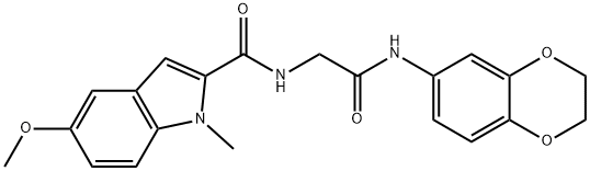 N-[2-(2,3-dihydro-1,4-benzodioxin-6-ylamino)-2-oxoethyl]-5-methoxy-1-methylindole-2-carboxamide Structural