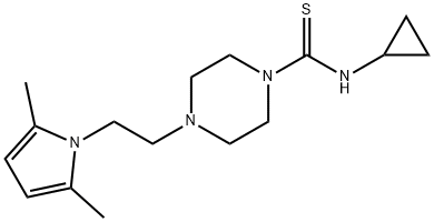 N-cyclopropyl-4-[2-(2,5-dimethylpyrrol-1-yl)ethyl]piperazine-1-carbothioamide Structural