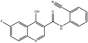 N-(2-cyanophenyl)-6-fluoro-4-oxo-1H-quinoline-3-carboxamide Structural