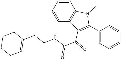 N-[2-(cyclohexen-1-yl)ethyl]-2-(1-methyl-2-phenylindol-3-yl)-2-oxoacetamide Structural