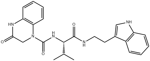 N-[(2S)-1-[2-(1H-indol-3-yl)ethylamino]-3-methyl-1-oxobutan-2-yl]-3-oxo-2,4-dihydroquinoxaline-1-carboxamide Structural