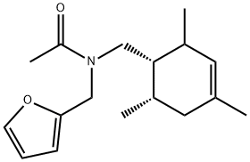 N-(furan-2-ylmethyl)-N-[[(1S,6S)-2,4,6-trimethylcyclohex-3-en-1-yl]methyl]acetamide Structural