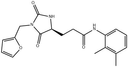 N-(2,3-dimethylphenyl)-3-[(4S)-1-(furan-2-ylmethyl)-2,5-dioxoimidazolidin-4-yl]propanamide Structural