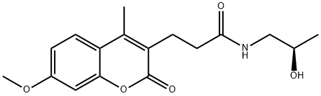N-[(2R)-2-hydroxypropyl]-3-(7-methoxy-4-methyl-2-oxochromen-3-yl)propanamide Structural