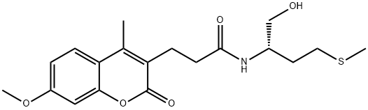 N-[(2S)-1-hydroxy-4-methylsulfanylbutan-2-yl]-3-(7-methoxy-4-methyl-2-oxochromen-3-yl)propanamide Structural