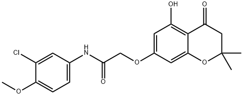 N-(3-chloro-4-methoxyphenyl)-2-[(5-hydroxy-2,2-dimethyl-4-oxo-3H-chromen-7-yl)oxy]acetamide Structural