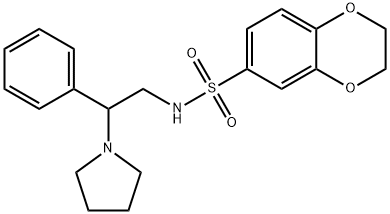 N-(2-phenyl-2-pyrrolidin-1-ylethyl)-2,3-dihydro-1,4-benzodioxine-6-sulfonamide Structural