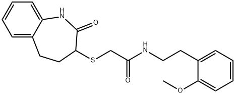 N-[2-(2-methoxyphenyl)ethyl]-2-[(2-oxo-1,3,4,5-tetrahydro-1-benzazepin-3-yl)sulfanyl]acetamide Structural