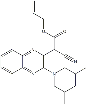 prop-2-enyl 2-cyano-2-[3-(3,5-dimethylpiperidin-1-yl)quinoxalin-2-yl]acetate Structural