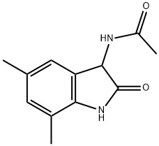 N-(5,7-dimethyl-2-oxo-1,3-dihydroindol-3-yl)acetamide Structural