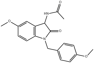 N-[5-methoxy-1-[(4-methoxyphenyl)methyl]-2-oxo-3H-indol-3-yl]acetamide Structural