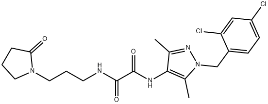 N'-[1-[(2,4-dichlorophenyl)methyl]-3,5-dimethylpyrazol-4-yl]-N-[3-(2-oxopyrrolidin-1-yl)propyl]oxamide Structural