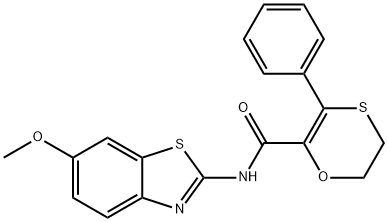 N-(6-methoxy-1,3-benzothiazol-2-yl)-5-phenyl-2,3-dihydro-1,4-oxathiine-6-carboxamide Structural