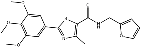 N-(furan-2-ylmethyl)-4-methyl-2-(3,4,5-trimethoxyphenyl)-1,3-thiazole-5-carboxamide Structural