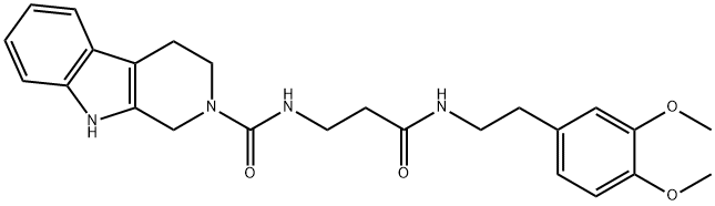 N-[3-[2-(3,4-dimethoxyphenyl)ethylamino]-3-oxopropyl]-1,3,4,9-tetrahydropyrido[3,4-b]indole-2-carboxamide Structural