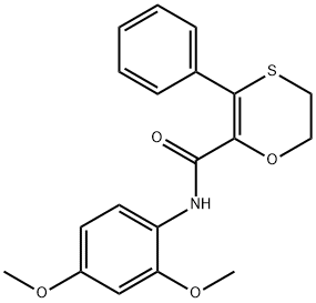 N-(2,4-dimethoxyphenyl)-5-phenyl-2,3-dihydro-1,4-oxathiine-6-carboxamide Structural