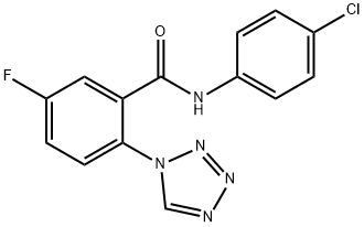 N-(4-chlorophenyl)-5-fluoro-2-(tetrazol-1-yl)benzamide Structural