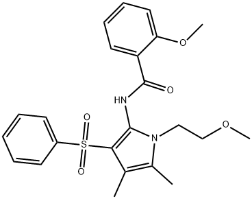 N-[3-(benzenesulfonyl)-1-(2-methoxyethyl)-4,5-dimethylpyrrol-2-yl]-2-methoxybenzamide Structural