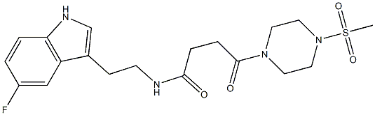 N-[2-(5-fluoro-1H-indol-3-yl)ethyl]-4-(4-methylsulfonylpiperazin-1-yl)-4-oxobutanamide Structural