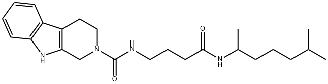 N-[4-(6-methylheptan-2-ylamino)-4-oxobutyl]-1,3,4,9-tetrahydropyrido[3,4-b]indole-2-carboxamide Structural