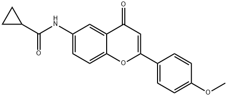 N-[2-(4-methoxyphenyl)-4-oxochromen-6-yl]cyclopropanecarboxamide Structural