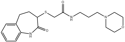 N-(3-morpholin-4-ylpropyl)-2-[(2-oxo-1,3,4,5-tetrahydro-1-benzazepin-3-yl)sulfanyl]acetamide Structural