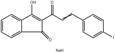 sodium 2-[(E)-3-(4-iodophenyl)prop-2-enoyl]-3-oxoinden-1-olate Structural