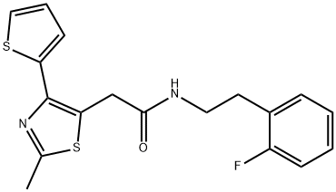 N-[2-(2-fluorophenyl)ethyl]-2-(2-methyl-4-thiophen-2-yl-1,3-thiazol-5-yl)acetamide Structural