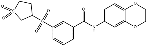 N-(2,3-dihydro-1,4-benzodioxin-6-yl)-3-(1,1-dioxothiolan-3-yl)sulfonylbenzamide Structural