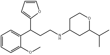 N-[3-(furan-2-yl)-3-(2-methoxyphenyl)propyl]-2-propan-2-yloxan-4-amine Structural