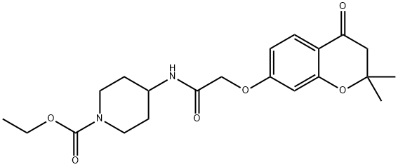 ethyl 4-[[2-[(2,2-dimethyl-4-oxo-3H-chromen-7-yl)oxy]acetyl]amino]piperidine-1-carboxylate Structural